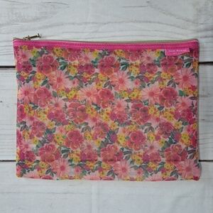 3 FOR 12 SALE Isaac Mizrahi Vibrant Floral Mesh Cosmetic Bag
